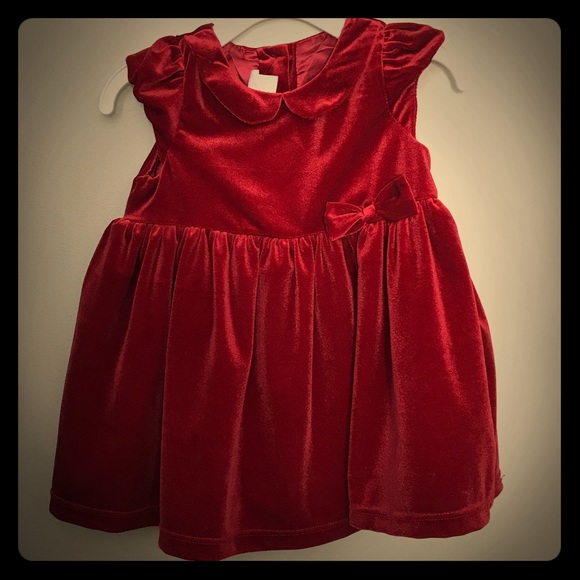 h and m red velvet dress
